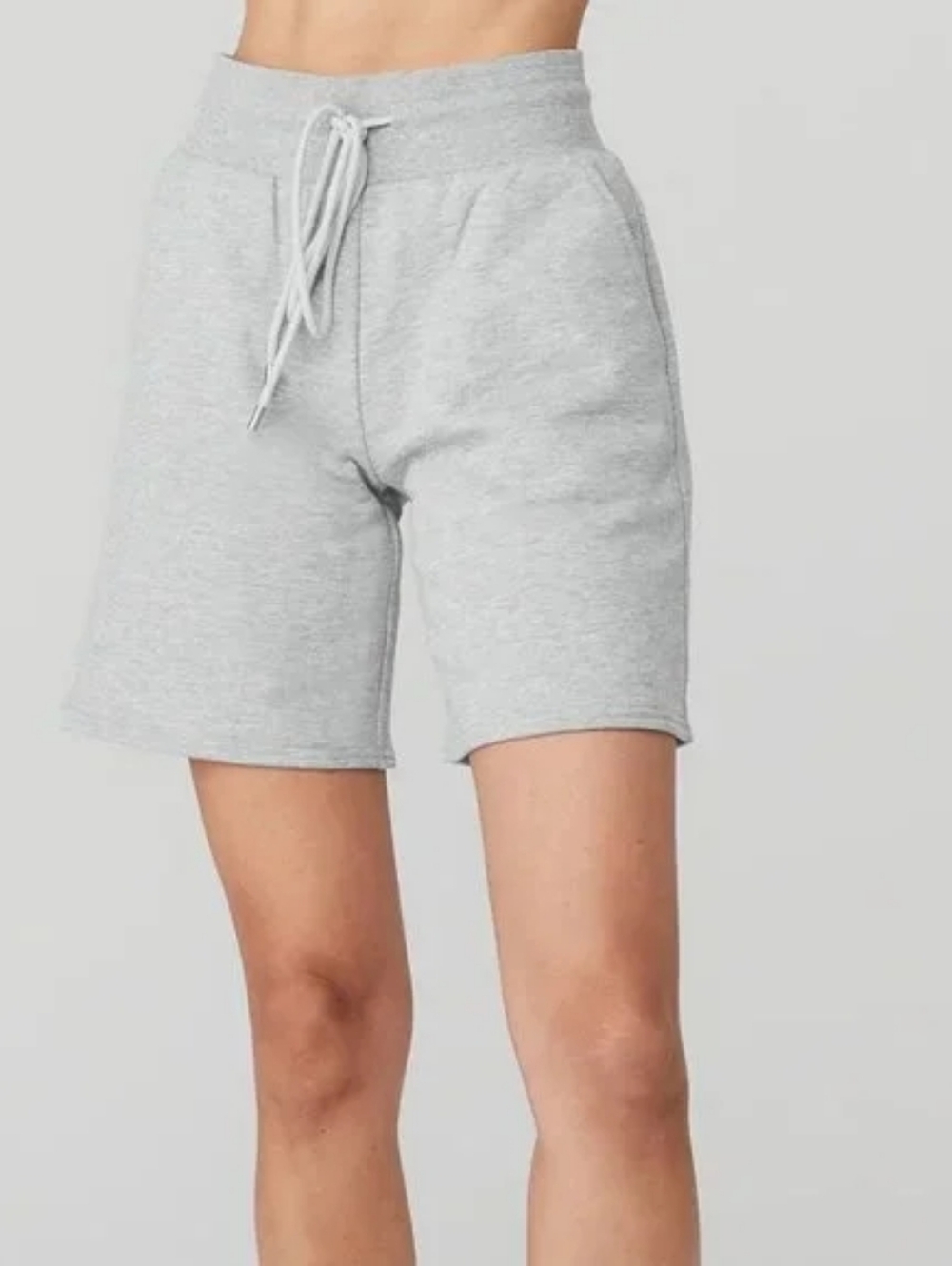 ALO Yoga Heather Gray Drawstring Bermuda Shorts